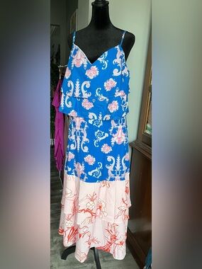 Women’s Blue & Pink Floral Skirt Set